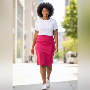 New York & Company Vibrant Pink Pencil Skirt